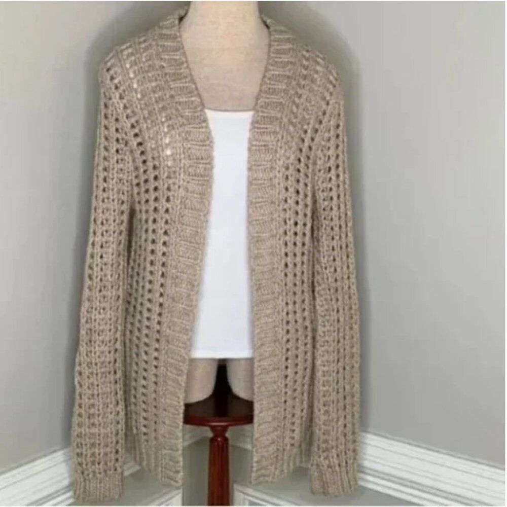 ASOS Tan Long Sleeve Wool Blend Open Front Cardigan Size XS
